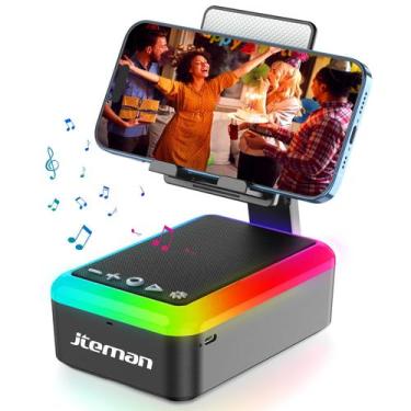 Imagem de Alto-Falante Bluetooth JTEMAN com Suporte para Celular - Preto