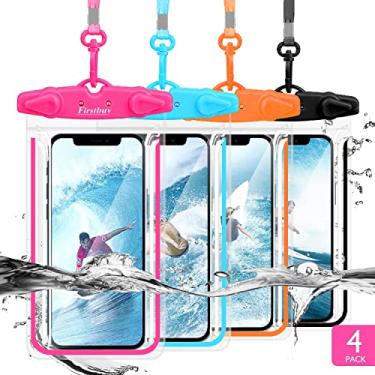 Imagem de Bolsa universal à prova d'água, pacote com 4 capas de telefone à prova d'água com protetor de cordão para iPhone 1615 14 13 12 Pro Max XS Plus Samsung Galaxy Note de até 7,5 polegadas, bolsa seca para