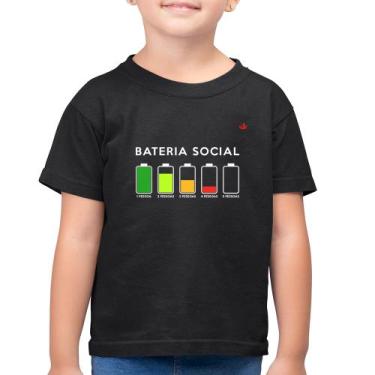 Imagem de Camiseta Algodão Infantil Bateria Social - Foca na Moda, Preto, 12