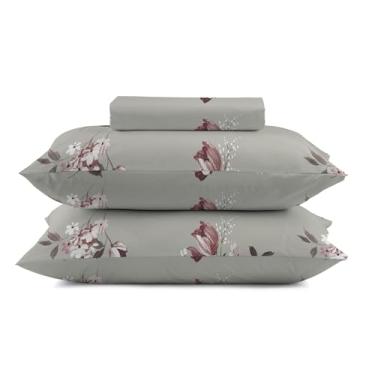 Imagem de Camesa by Gato Panda Jogo de Cama Solteiro Casal Queen Super Cotton, 2 ou 3 Peças, 100% Algodão, Lençol com Elástico e Fronha (Casal, Jade)