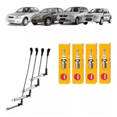 Imagem de KIT DE VELAS IGNIÇÃO COM CABOS DE VELA PRISMA CORSA CELTA