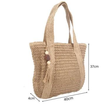 Imagem de Bolsa de Praia palha Nelly Bauarte, Caramelo