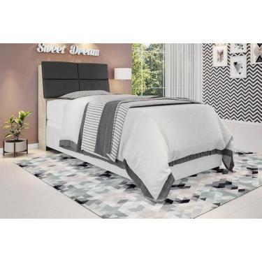 Imagem de Cabeceira Solteiro Isis Amarula com Painel Class Preto Framar