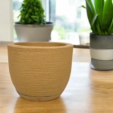 Imagem de VASO DECORATIVO PARA PLANTAS E FLORES EM POLIETILENO ESCOVADO 30x33 - 