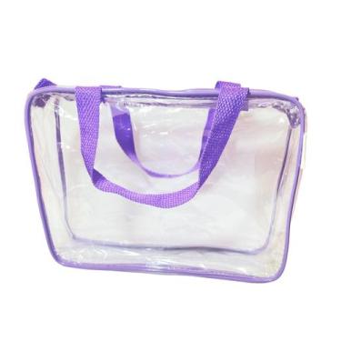 Imagem de Necessaire MALOTE transparente e LILÁS 30x23 - Gii Matos Makeup