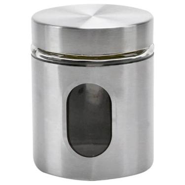 Imagem de Pote Porta Mantimento De Inox Com Visor De Vidro 600ml - Inga Import