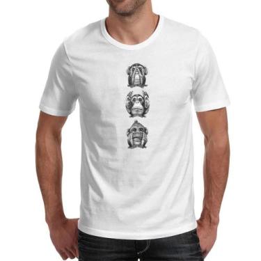 Imagem de Camiseta unissex 3 macacos sábios mas nem tanto - Alearts, G