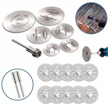 Imagem de Kit Mini Disco Serra  Diamantado Micro Retifica Furadeira Parafusadeir