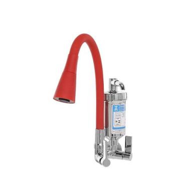 Imagem de Torneira Filtro Gourmet Flexível Cozinha Parede Preto/cromo - Um Novo 