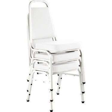 Imagem de Kit com 3 Cadeiras Empilháveis Linha Hotel Plus Branco