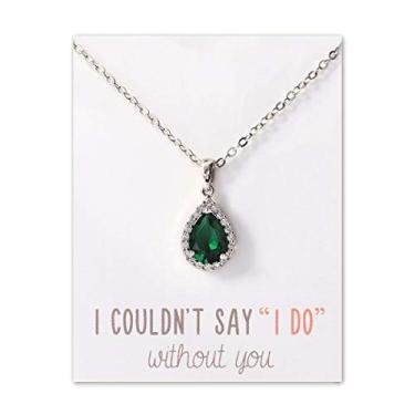 Imagem de A+O Presente de dama de honra, joia verde esmeralda