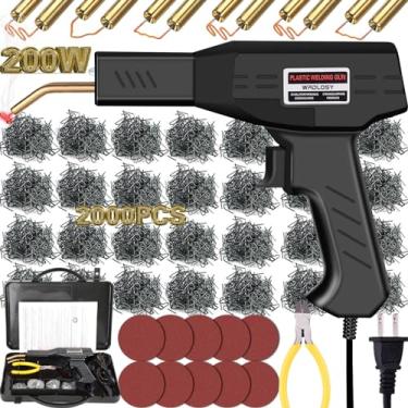 Imagem de Wrdlosy Soldador de plástico de 200 W, 2000 peças de lixa, 10 peças, kit de solda de plástico, estojo de transporte personalizado, reparo de plástico para para-choques de carro simplicidade de uso