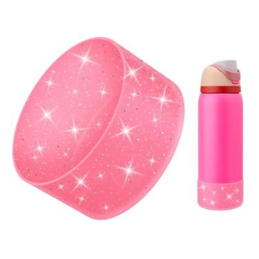 Imagem de BKBY Bota protetora de silicone com glitter compatível com Owala 680.4 g 947.2 g 1,134 g, capa de amortecedor inferior de manga de copo Bling compatível com garrafas de água de aço inoxidável Owala