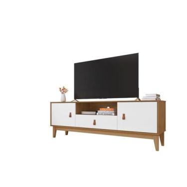 Imagem de Rack para TV Esmeralda Pus 1,60m Cedro /Branco - Casa D