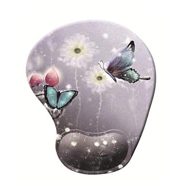 Imagem de Mouse pad com suporte para descanso de pulso, mouse pad de gel com base de borracha antiderrapante, almofada ergonômica para descanso de pulso para laptop, computador, escritório, trabalho, alívio da