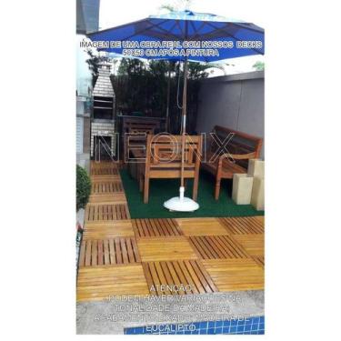 Imagem de Deck De Madeira Modular 45x45 cm Réguas 4 cm Neonx Com Pintura, Verniz