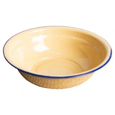 Imagem de WYUYIWH Tigela Old Fashioned Bowl Salada Noodles Arroz Pipoca Esmalte Snack Bowl Multifuncional Prato de Sopa Recipiente de Alimentos Utensílios de Mesa de Cozinha (Cor: Amarelo)