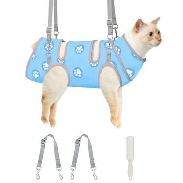 Imagem de Supet Rede de cuidados para gatos, rede de cortador de unhas de gato de tecido macio, envoltório autoadesivo para cortar unhas, acalma rapidamente para remédios, escovação de dentes, limpeza de