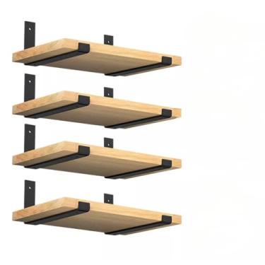 Imagem de Kit Prateleira Industrial Com Mão francesa de ferro invertida Nicho Decoração rustica(KIT 4 40x15cm)