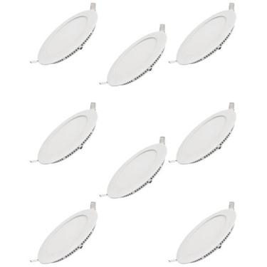 Imagem de 8 Luminária Plafon Led 24w Embutir Ourolux 4000k Redondo