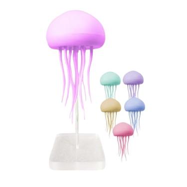 Imagem de Lâmpada Jellyflow, Controle de Voz Com Luz de água-viva, Lâmpada de Lava de água-viva Dançante, 9 Tentáculos Flexíveis RGB Gradiente, Lâmpada de água-viva Flutuante Recarregável,