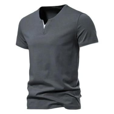 Imagem de Camiseta Masculina Henley Slim Fit - Algodão Leve e Respirável - Decot