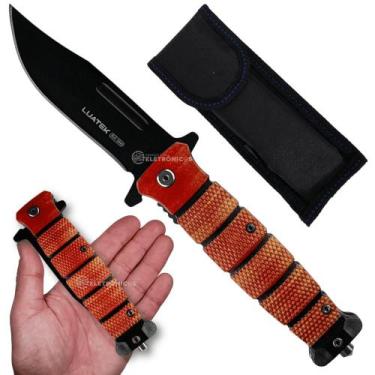 Imagem de Canivete Semiautomático de 9,4cm com Lâmina de Aço Inoxidável e Cabo E
