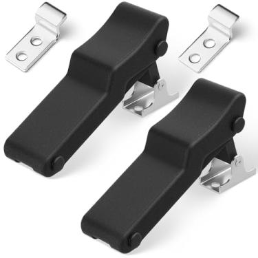 Imagem de Mudder 2 peças de trava de borracha flexível, trava de borracha para armazenamento frontal para refrigerador, caixa de carga de compartimento de barco com suporte e suporte de aço inoxidável