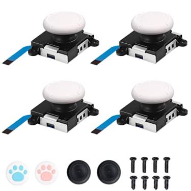 Imagem de Joycon Joystick Replacement 4 Pack, 3D Replacement Joystick Analog for Nintendo Switch Joycon, Left/Right Thumb Stick with Thumbstick Grips