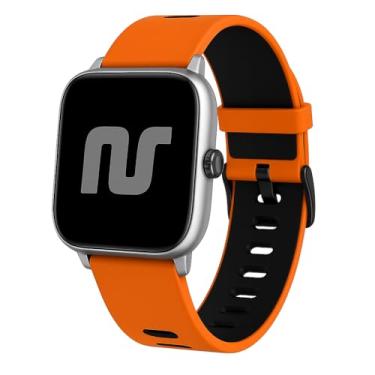 Imagem de Nandos-Store - Pulseiras NSmart compatível com Huami Amazfit GTS - GTS 2 - GTS 3 - GTS 4 (Laranja com Preto)