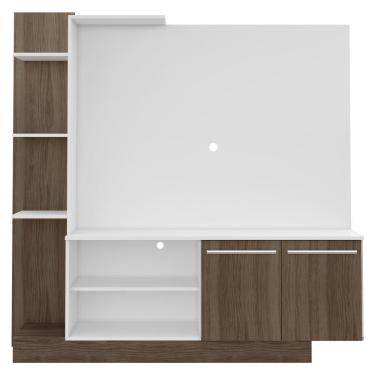 Imagem de Estante Com Suporte Tv 55'' Denver Multimóveis V3069 Branca/Madeirada Branco/Argila