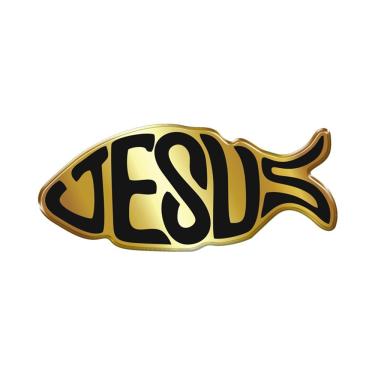 Imagem de Adesivo Decorativo Para Veiculo, Moto, Capacete, Em Relevo Facil Aplicação Jesus Dourado