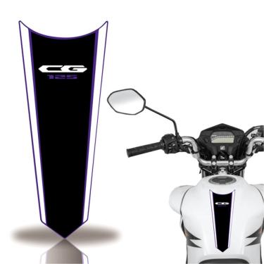 Imagem de Adesivo Faixa Gravata Tanque Moto Cg 160 125 Titan Fan 125 Preto Azul