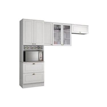 Imagem de Kit De Cozinha Modulada 3 Peças Americana (2 Armários + 1 Paneleiro) Cpt05 Branco - Henn