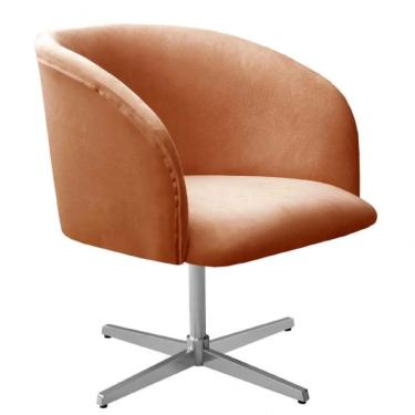 Imagem de Poltrona Decorativa Atenas Pé Giratória Cromado Terracota
