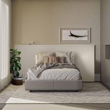 Imagem de Cabeceira De Casal Ripada 241cm Off White Laranjeiras 2.4 Linea Brasil