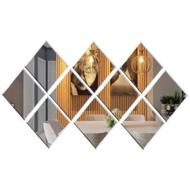 Imagem de Kit 10 Espelho 20cmX20cm Decorativo Bisotê Parede Lapidado
