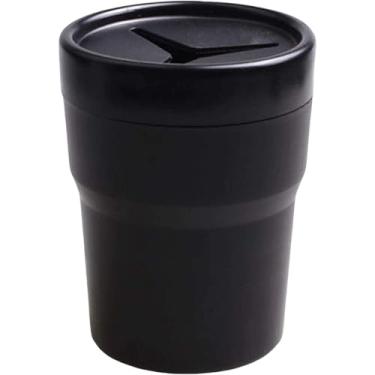 Imagem de Lixeira de carro com tampa, lata de lixo à prova de vazamento para lixo de carro, mini lata de lixo de carro, suporte de copo para automóvel, cinzeiro de armazenamento de mesa de carro
