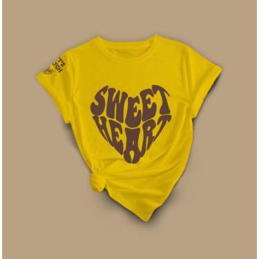 Imagem de Camiseta Com Desenho De Coração Moderno  Visual Minimalista - Lobo Set