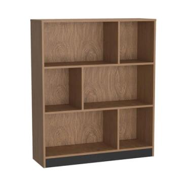 Imagem de Estante com 6 Nichos B25 - Mel/Preto