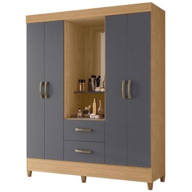 Imagem de Albatroz Móveis - Guarda Roupa Mobi Casal com Espelho 4 Portas Capelinha Móveis Albatroz