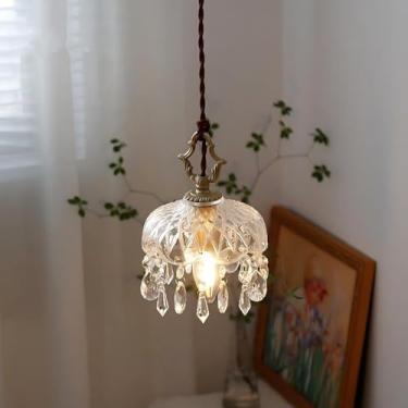 Imagem de Generic Lustre De Cristal Vintage Lightland 6", Pendente Em Formato Cúpula, Para Quarto, Corredor, Varanda, Cabeceira, Bar