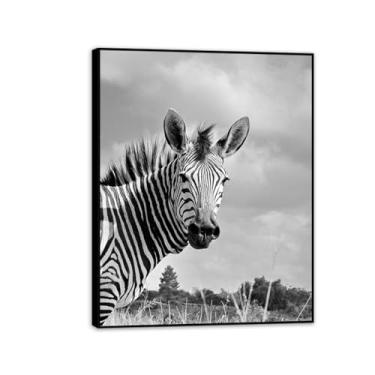 Imagem de SDYJ6GSW Imagens de animais em preto e branco para decoração de parede Zebra Hartmann imagem mãe impressão imagem de cavalo tela pintura de parede zebra decoração de parede para sala de estar 90 x 70