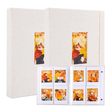 Imagem de Ayorasly Pacote Com 2 Álbuns De Fotos Polaroid, Cada Um Capacidade Para 280 Fotos, Livros Memórias Bege 3 Capa Linho E Janela Exibição, Ótimo Crescimento Bebês Em Viagens Casamento