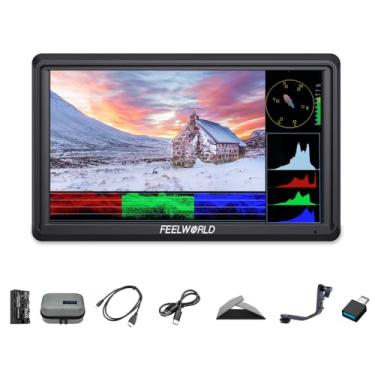 Imagem de FEELWORLD Câmera De Vídeo Fw568V3, Monitor 6" 4K Hdmi Field + Bateria F550 2200Mah Bolsa 3D Lut Full Hd Dslr Cameras Kit Instalação E Alimentação Externa Com Entrada Tipo C