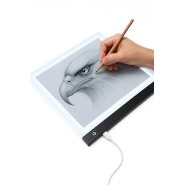 Imagem de Prancheta para Desenho de Luz LED 4K USB com iluminação regulável - Mesa de Luz com 3 Níveis de Intensidade, Ideal para Desenho Técnico e Artístico, Infantil, Esboços, Tattoo, Caligrafia e Animação