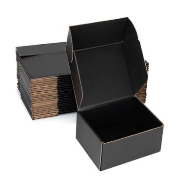 Imagem de DUZCLI Caixas De Remessa Pequenas 7X5X3" (Pacote Com 25) - Papelão Ondulado Preto Resistente Para Empresas, Comércio Eletrônico, Correspondência E Embalagem, Armazenamento Presentes Recicláveis
