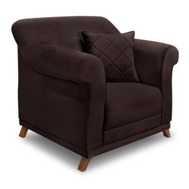 Imagem de Poltrona Abruzzo Suede Café - Spezzia Decor