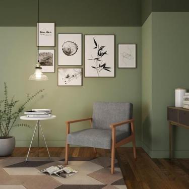 Imagem de Poltrona Erika Natural e Cinza - Mobly