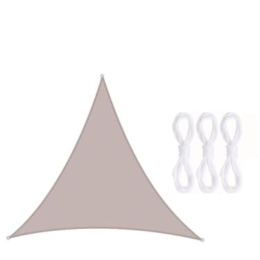 Imagem de TBATM Sun Shade Vela Impermeável ao ar Livre Jardim Pátio Partido Protetor Solar Toldo,Triângulo Sun Shade 98% Uv Bloco com Corda Livre,Velas de Sombra para Varanda,Khaki,2.4x2.4x2.4m